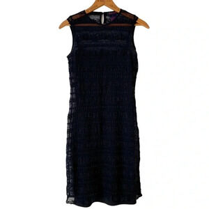 Ralph Lauren Black Lace Overlay Dress | Sleeveless Shift | Size Small